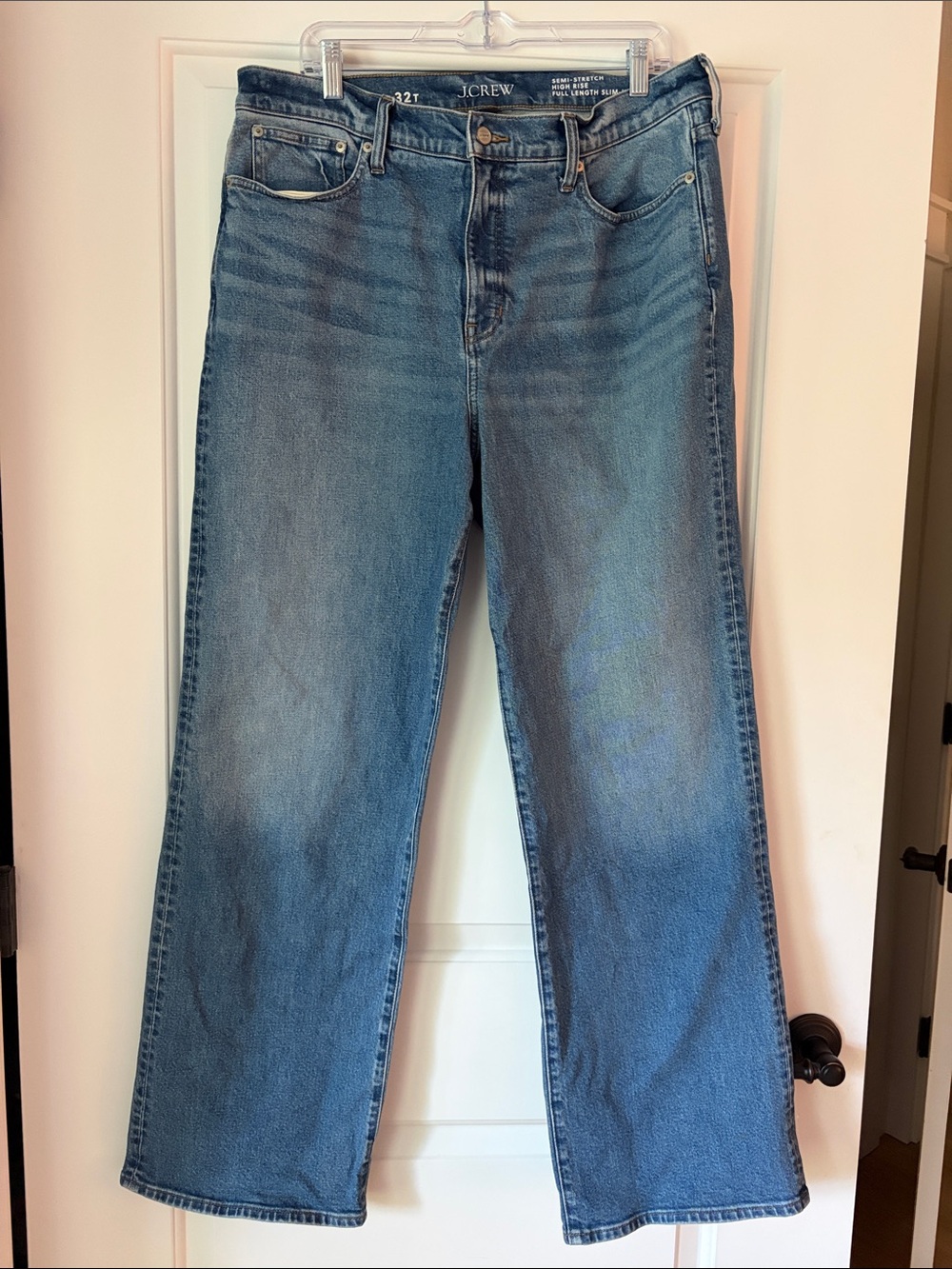 J. Crew Tall full length slim wide jean Elba wash